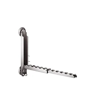 Wandmonteerbaar opvouwbaar kledingdroogrek, ruimtebesparende telescopische stang voor het balkon.
