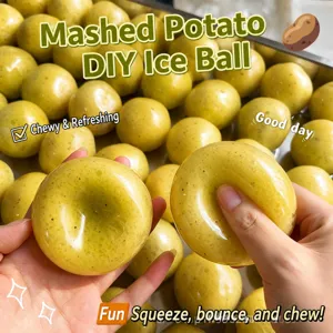 Handmade smoothie squeeze toy, soft sensory stress relief toy with satisfying crunch texture.
