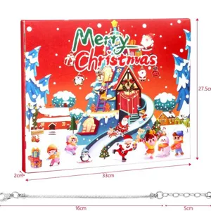 Christmas advent calendar gift box with DIY charm bracelet for kids holiday present.