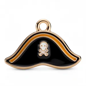 Goldrand Piratenhut Emaillierte Legierung Anhänger DIY Charms für Halskette Schmuck