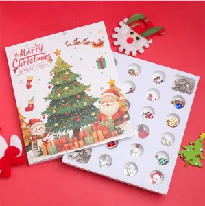Christmas DIY jewelry advent calendar gift box set with charm bracelets for women.