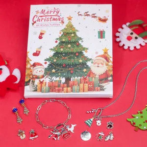 Weihnachts DIY Schmuck Adventskalender Geschenkset Kinder Armband Halskette Anhänger
