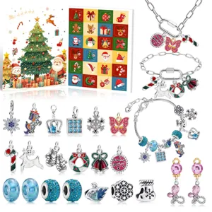 Weihnachts-Adventskalender DIY Charm Armband Set für Kinder Urlaubsgeschenk Schmuckbasteln