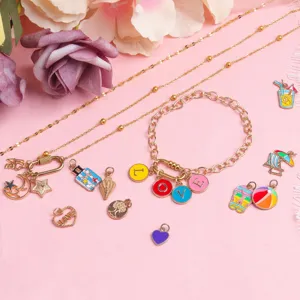 Set per la creazione di gioielli DIY catena dorata braccialetto ciondolo collana