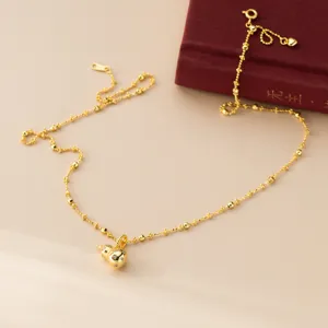 Exquisite S925 silver diamond-paved gourd pendant necklace, delicate beaded chain detail view.