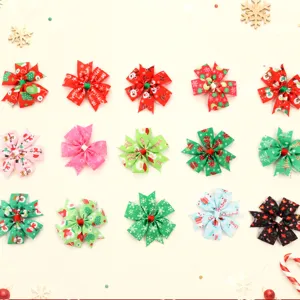 Set de horquillas de Navidad para niños, lazos coloridos accesorios para fiestas infantiles.