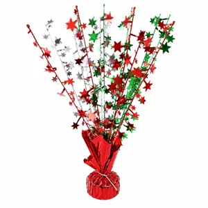 Weihnachten Stern Tischdeko rot silber grün Lametta Draht Party Zubehör Dekoration
