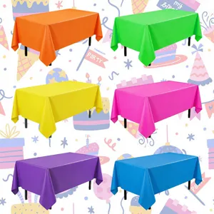 Tovaglia usa e getta colorata neon tinta unita copertura per festa celebrazione 137x274cm