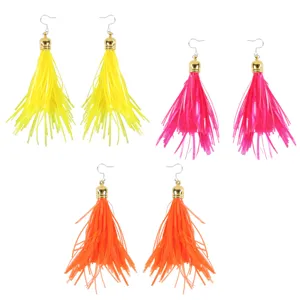 Neon kwast oorbellen lange franjes oorbellen kleurrijke feest mode sieraden accessoires