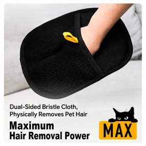 Pet hair removal glove double-sided brush cat dog hair cleaning tool reusable mitt