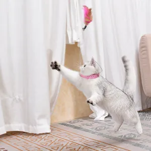 Juguete colgante interactivo para gatos con collar, divertido juguete para felinos.