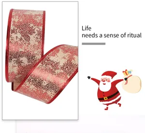 Noël ruban motif élan rouge 2m ruban satin décoratif pour emballage cadeau et arbre de noël
