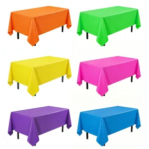 Vivace tovaglia usa e getta in plastica neon per bellissime feste e banchetti.