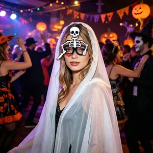 Halloween squelette feutre lunettes fête costume drôle sanglant couteau monture accessoire