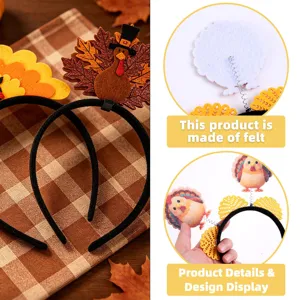 Thanksgiving Truthahn Haarreif Detail, niedliches Filz Ahornblatt Design, tolle Party Feier.