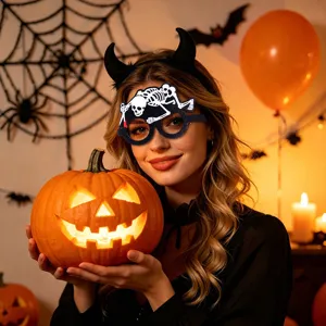 Halloween Skelett Filz Brille Party Verkleidung gruselige Kostüm Accessoires Brillengestell