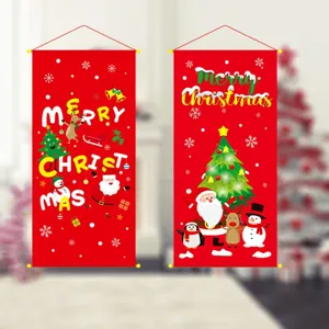 Weihnachten dekorative Cartoon hängende Flagge, Weihnachtsmann Schneemann Rentier Banner.