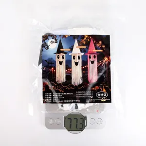 Halloween decoration LED glowing ghost hanging ornaments witch hat party props set for spooky vibe.