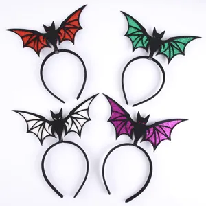 Halloween bat headband costume party cosplay performance cute glitter wings hair hoop accessory