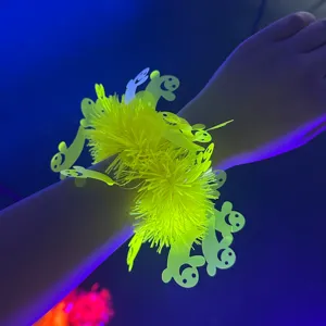 Halloween fluorescent tinsel ghost bracelet party wrist decoration glow accessory item