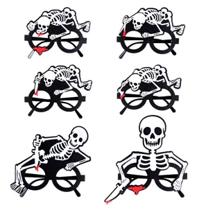 Halloween squelette feutre lunettes costume de fete accessoires effrayants decoration