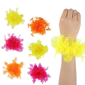 Halloween fluorescent tinsel wristbands, pumpkin ghost party decoration festival props.