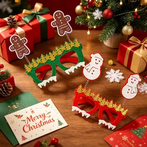 Occhiali novità per feste di natale con simpatici disegni di omino di pan di zenzero.
