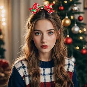 Elegante pinza de pelo con lazo de golondrina de Navidad tocado festivo para fiestas navideñas