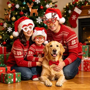 Set di occhiali da renna di Natale, divertenti accessori per feste per bambini e adulti.