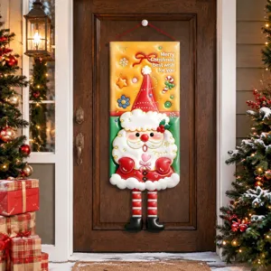 Decoración navideña colgante con diseño de Papá Noel de dibujos animados para fiestas.