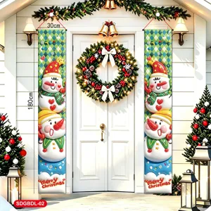 Stendardo porta di Natale 30x180cm 3D cartone animato pupazzo di neve bandiera appendere festa