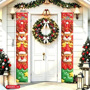 Banner per porta di Natale 30x180cm 3D cartone animato renna decorazione per feste
