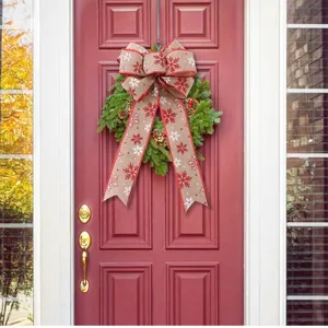 Natale nastro di juta fiocco decorazione appesa per albero porta d'ingresso festa