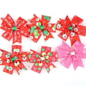 Niños Navidad pinzas para el pelo lazos cinta bonitos accesorios para fiesta navideña