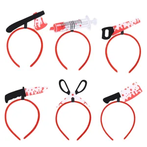 Serre-tête d'arme sanglante d'Halloween, accessoires de fête d'horreur, accessoires drôles.