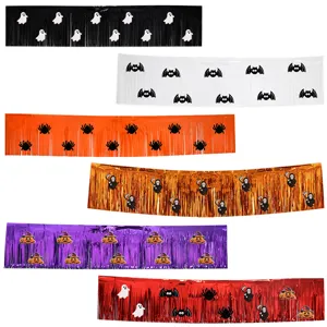 Halloween Dessin Animé Autocollant Métallique Gland Bannière Fantôme Citrouille Araignée Rideau Fête Atmosphère Aménagement Accessoire Guirlande