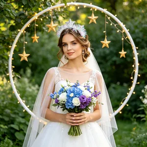 Party star tinsel headband hair hoop holiday celebration festive hair accessories detail shot