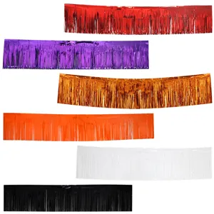 Rideaux à franges en aluminium coloré bannières guirlandes métalliques pour décoration fête.