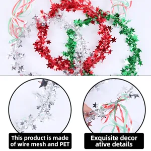 Diadema guirnalda estrella de Navidad rojo verde plata fiesta foto tocado accesorios pro