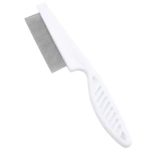 Pet flea comb for cats and dogs, fine-toothed metal comb for removing lice, ticks and fleas.