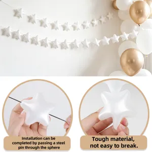 White star pearl string hanging decoration for wedding and birthday party backdrop wall decor.