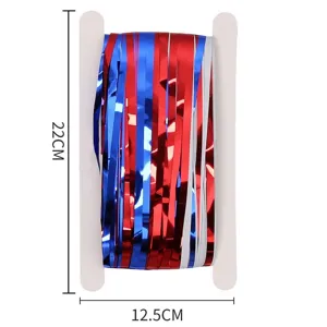 Rot Blau Silber Metallisch Lametta Fransen Vorhang Party Fotohintergrund Dekoration 22cm