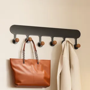 Vintage Over The Door Coat Rack Punch Free Carbon Steel Wall Hook Entrance Hallway Key Storage Organizer