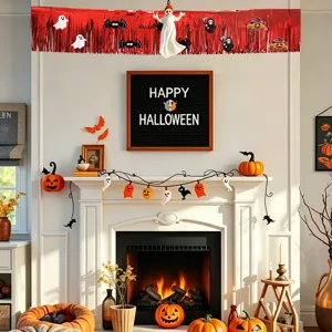 Bannière frange guirlande Halloween accessoires déco fête ambiance festival fantôme