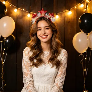 New Year party star headband tinsel hair hoop festive holiday hair accessories for women