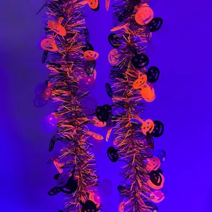 Halloween tinsel garland hanging decoration black orange purple pumpkin party spooky props