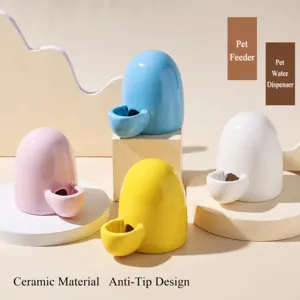 Piccolo Animale Ceramica Abbeveratoio Automatico E Mangiatoia Set Carino Piatto Da Alimentazione Per Quaglia Criceto Piccoli Animali