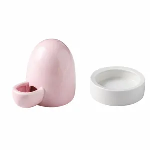 Set abbeveratoio e ciotola automatica per quaglie, mangiatoia in ceramica per piccoli animali.