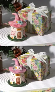 Magical house night light desk decor ceramic LED lamp cozy bedroom gift for girls