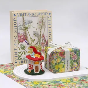 Cute mushroom house night light, creative LED bedside lamp and desktop ornament gift for girls.